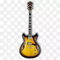 Ibanez艺术核心年份为10a电吉他，日爆半声吉他-黄色吉他背包。