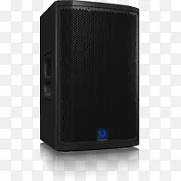 吐鲁士iq18b低音炮涡轮锡耶纳2500w12“动力扬声器，采用klark tenik dsp技术和Ultranet联网的锡耶纳tsp 152png音响系统。