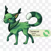 猫尾卡通植物传奇生物-Caracal lynx