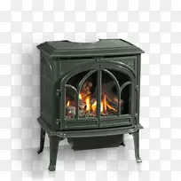 直接排气壁炉，木材炉灶，煤气炉.蓝色火焰煤气炉