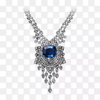 蓝宝石项链珠宝卡地亚魅力和吊坠-锡兰蓝宝石耳环