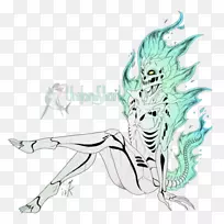 素描插图传奇生物图形线艺术-令人毛骨悚然的Tumblr主题