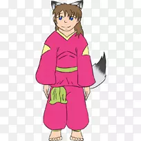 长袍剪贴画男孩插画-吃对保持坚强