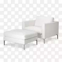 沙发艾科艾里欧椅和奥托曼白色由迈克尔阿米尼创新公司。脚垫-手工制作的活边餐桌