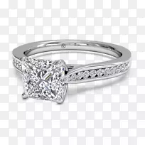 婚戒订婚戒指珠宝公主切割钻石戒指