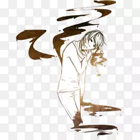 插图素描产品设计人的行为-画小猫照镜子