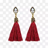 耳环-马多里卡珍珠珠宝仿制宝石和莱茵石-钩针红心耳环