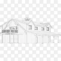 房屋素描建筑屋顶棚-打开承重墙