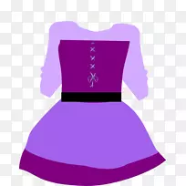 剪贴画连衣裙开放部分免费内容-紫色公主连衣裙