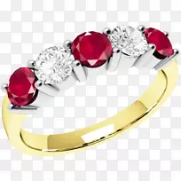 红宝石永恒戒指结婚戒指蓝宝石红宝石钻石戒指