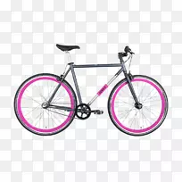 固定齿轮自行车、单速自行车、专用自行车部件、自行车商店-粉红色固定自行车