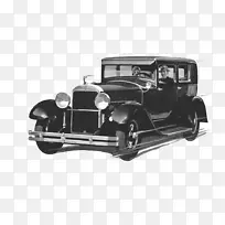 福特汽车公司旧式轿车1932年福特黑白旧车
