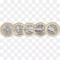 皇家造币公司，两英镑皇家空军，海军陆战队喷雾器，硬币-丽芙·摩根
