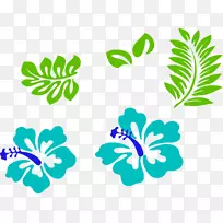 夏威夷剪贴画边框迷迭香形象绿叶芙蓉