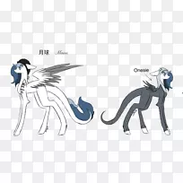 素描，马，插图，图形，人类-狗和猫纹身姐妹