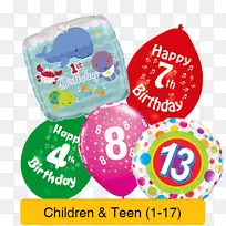 气球生日产品字体艾德的派对件-午餐手提包十几岁