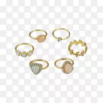 耳环，珠宝，仿制宝石和莱茵石，蛋白石戒指