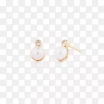 耳环人体珠宝-珍珠和蓝宝石耳环