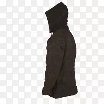 极地羊毛尼泊尔针织夹克带头罩的毛黑色羊毛夹克