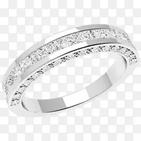 耳环，结婚戒指，金钻石-公主切割无穷大的戒指