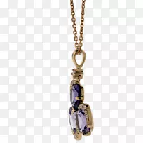 魅力及挂件紫水晶珠宝项链金紫水晶珍珠吊坠