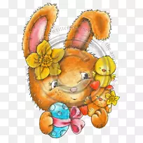 兔子复活节彩蛋兔子可爱的动物兔子小鸡