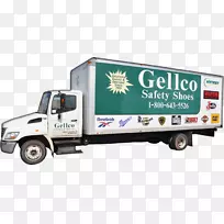 汽车，Gellco服装和鞋，商用车辆，鞋类.外面的食品卡车