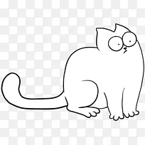 小猫胡须家用短发猫剪贴画-西蒙滑稽猫画