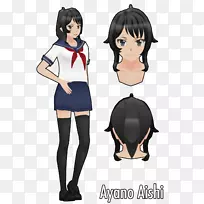 Yandere仿真器数码艺术图像-长发男孩女性化