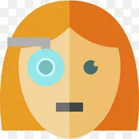 眼夹艺术插图脸颊鼻-谷歌个人电脑护目镜