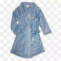 长袍连衣裙袖大衣-浅蓝色长袍女装