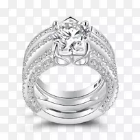 结婚戒指银耳环-绿宝石婚纱套