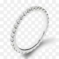 结婚戒指椭圆形银铂无限带立方氧化锆