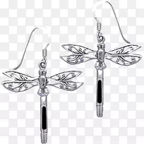 耳环、银饰、吊坠、丝状珠宝.蜻蜓首饰
