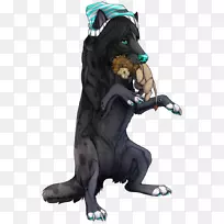 熊猫废物插图卡通-澳大利亚牧羊人狼混合