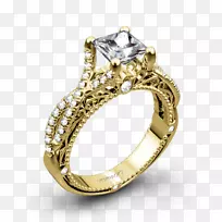 订婚戒指钻石结婚戒指-铺路钻石戒指