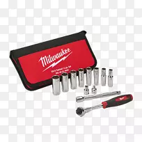 手动工具密尔沃基电动工具公司套筒扳手棘轮-18螺母驱动器钻头
