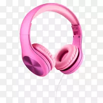紫丁香连接+耳机，利尔加特，解开，亲孩子，紫丁香，汽车伙伴，通用头枕，平板安装-粉红色有线耳机麦克风