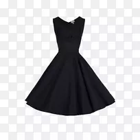 小黑连衣裙旧式服装时尚-浅蓝色连衣裙