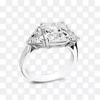 戒指银产品设计白金体珠宝三角钻石戒指设置