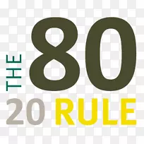 帕累托原理图像80/20管理徽标-80 20规则