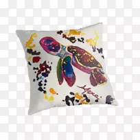 投掷枕头垫紫海龟枕头