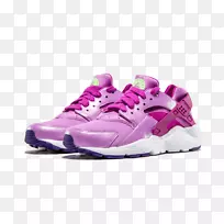 运动鞋耐克免费华拉赫-紫色粉红色反式女鞋
