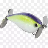 旋转主紫色钩子产品设计鱼-紫鲈鱼诱饵