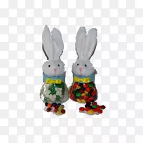 复活节兔子雕像-小锡桶花生