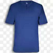 T恤，马球衫，袖子，蓝-男校啦啦队制服