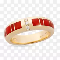 2016年里约奥运会-圣菲金工钻石-女士绿松石结婚戒指