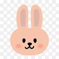 兔子复活节兔夹艺术插画车-兔子
