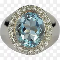 蓝宝石首饰钻石.海蓝宝钻石戒指