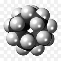 环戊烷环十二烷物质球体副分子碳原子模型黑白